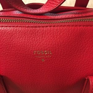 Fossil red leather purse